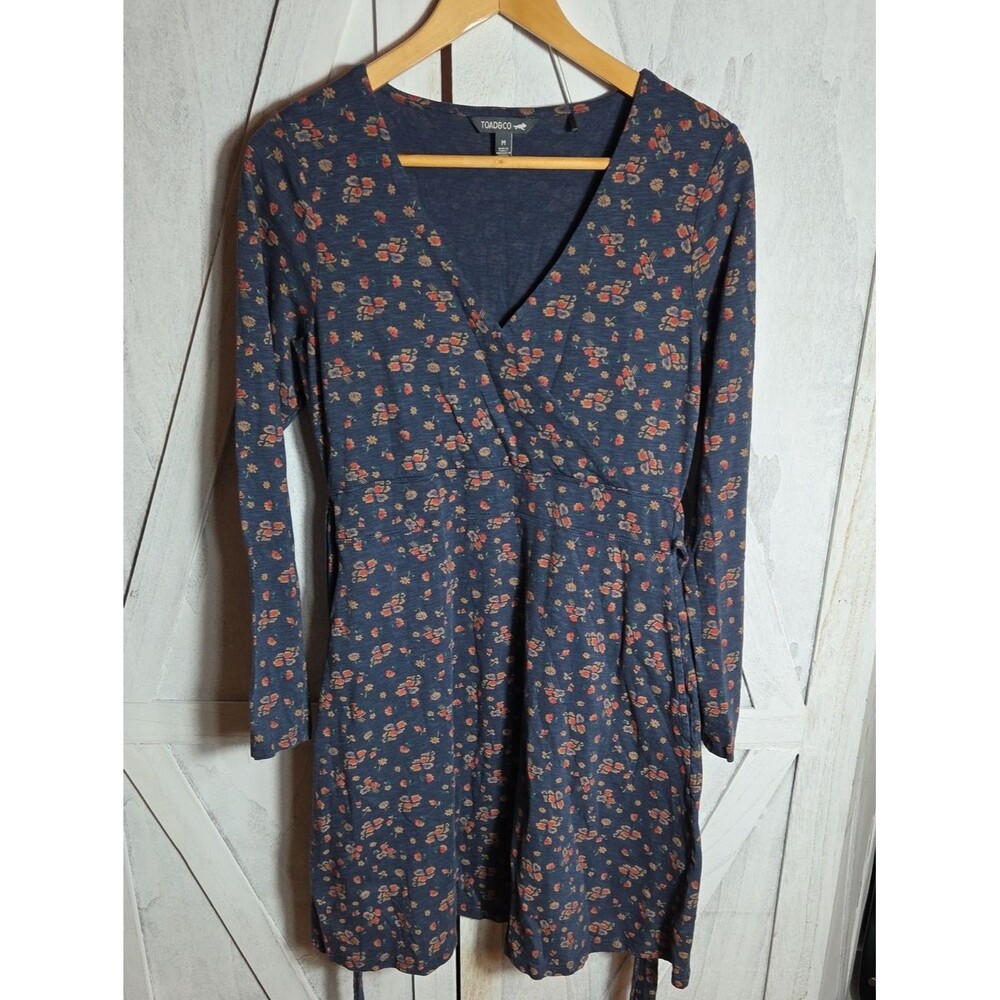 Toad&Co Faux Wrap Long Sleeve Floral Dress Size M